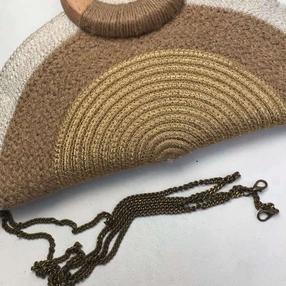 Natural Boho Crossbody Half Moon Taco Shaped Bag Summer Fun Bag - Picture 10 of 14